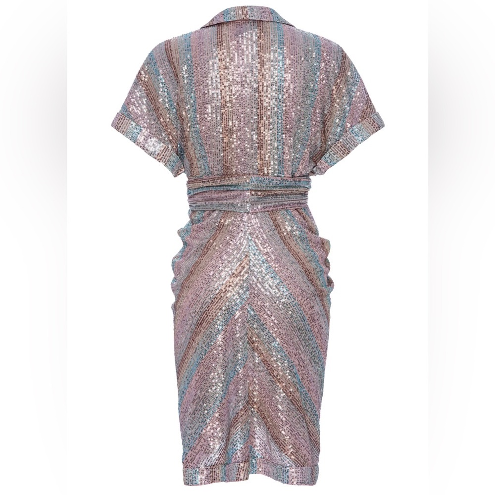 LE SUPERBE MINI MIKO DRESS AQUA RAINBOW size 4 NWT $495🌈 - Picture 3 of 14